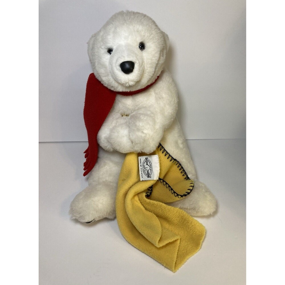 Dakotah Malden Mills PolarFleece Polar Bear Plush Red Scarf Yellow Blanket 1997
